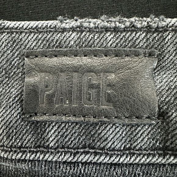 Black PAIGE "Julia" Slim Uneven Frayed Hem Jeans. Sz 24. Grey/Black - Picture 6 of 9